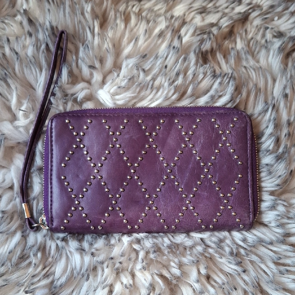 HOBO Purple Studded Wristlet